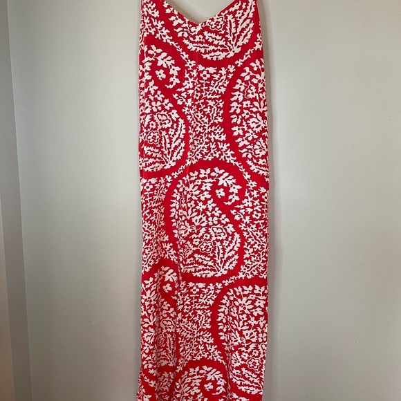 Gap Factory Hi/low maxi dress bright red adjustable spaghetti strap size med - Picture 1 of 8
